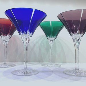 Set of 4 Ajka Hungarian Crystal Martini Glasses